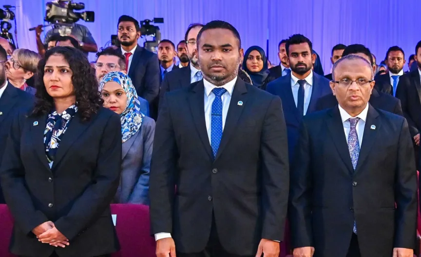 Former Supreme Court justices Husnu Suood, Mahaz Ali Zahir and Azmiralda Zahir