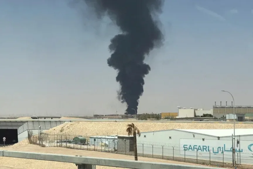 Smoke rising from King Khalid International Airport area after attack