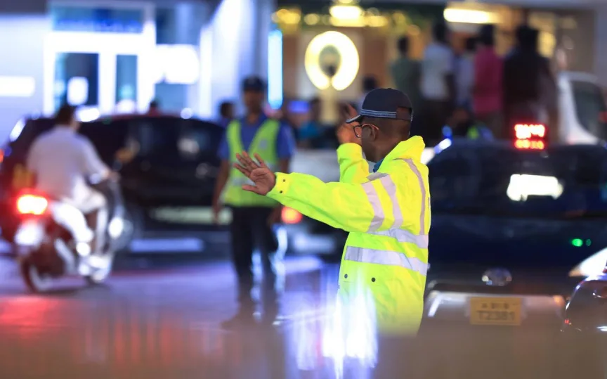Traffic police patrol the streets of Malé City. (Credit: Maldives Police Service)